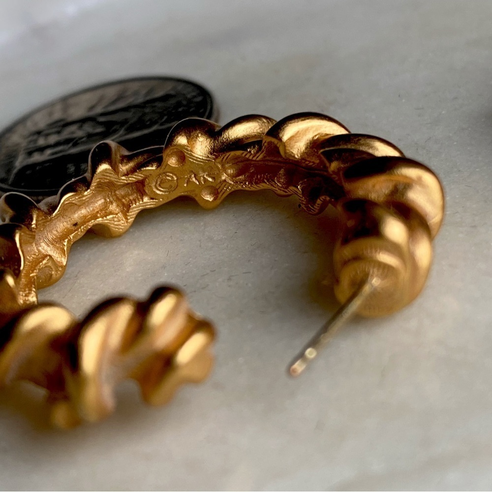STUNNING vintage Anne Klein gold tone earrings - Picture 5 of 7